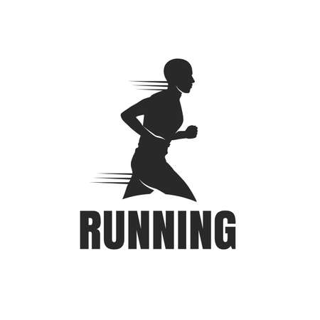 Running man logo design isolated on white backgroundのイラスト素材
