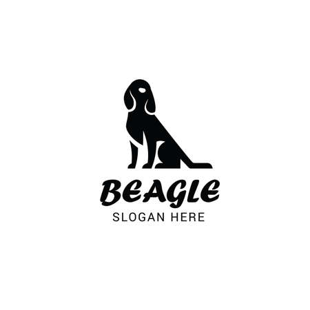 Beagle dog logo template isolated on white backgroundのイラスト素材