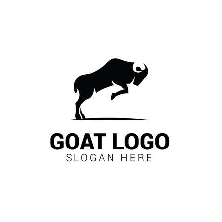 Jumping goat logo template isolated on white backgroundのイラスト素材