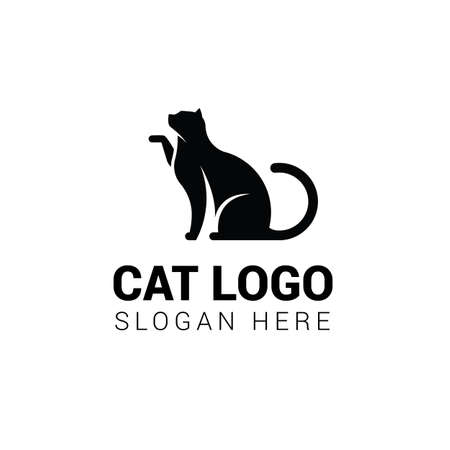 Cat sitting logo templateのイラスト素材