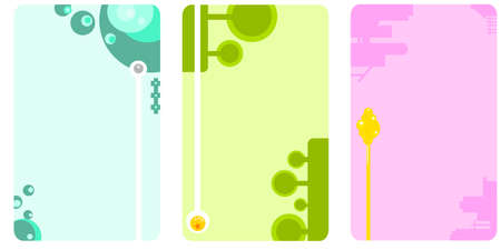 name card design so cute set. blue green pink bankgroundのイラスト素材