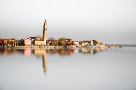 Panorama of Burano, a small island in the Venetian lagoonの写真素材