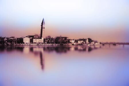 Panorama of Burano, a small island in the Venetian lagoonの写真素材