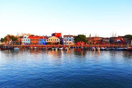 Panorama of Burano, a small island in the Venetian lagoonの写真素材