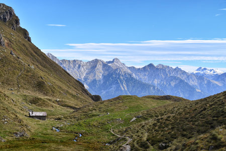 Views of the Brembana Valley from above the Piani dell'Avaroの写真素材