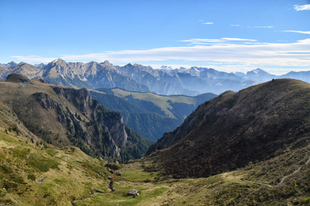 Views of the Brembana Valley from above the Piani dell'Avaroの写真素材