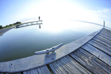 fishing at lakeの写真素材