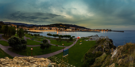 Panoramic of Castro Urdiales, from an unusual placeの写真素材