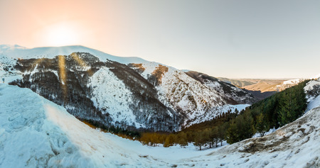 Sunset in the snow