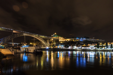 Panoramic night of Portoの写真素材
