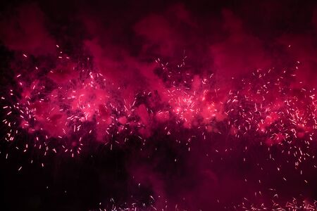 Colorful firework with bokeh background with copy space for New Year celebration, Abstract holiday...