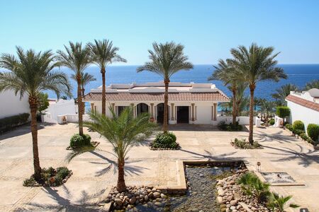 Sharm El Sheikh, Egypt, September 05, 2018. Hotel Continental Garden Reef Resort. Landscaped hotel area for a comfortable rest of touristsのeditorial素材