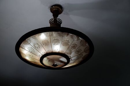 Moscow, Russia 10.13. 2019. Metro station Novoslobodskaya is like a grotto with a soft muted light. 32 stained glass Windows in the style of Russian fairy tales are installed in the pylons.のeditorial素材