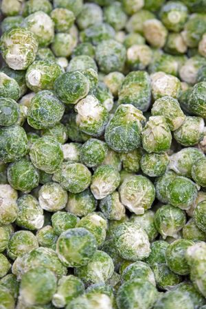 Green fresh broccoli. Brightly colored seasonal vegetables are frozen and sold at the grocery store. Natural products that are suitable for fast cooking healthy food.の写真素材