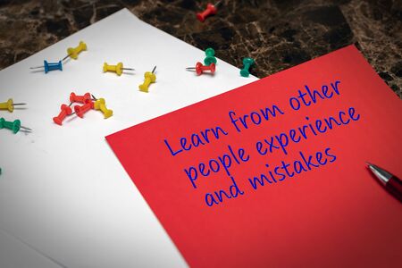 Motivational inspirational quote phrase Learn From Other People Experience And Mistakes. The concept of success.の写真素材