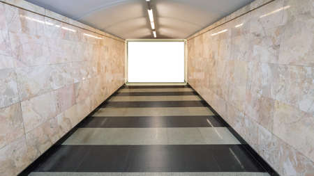 Large blank billboard at the exit of the tunnel, mock up