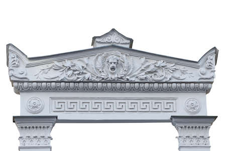 Elements of the architecture of buildings, ancient arches and columns, stucco and patterns isolated...