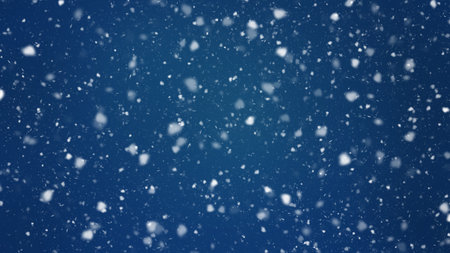 Falling snow on a dark background. Background With Copy Space for design greetings cards or promotion flyers for Christmas and New year.の写真素材
