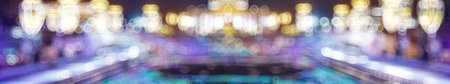 Night view with bokeh on the city lights. Abstract background of city at night. Blurred bokeh city lights backgroundの写真素材