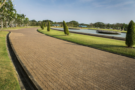 walk walkway passage park garden lawn space conceptの写真素材