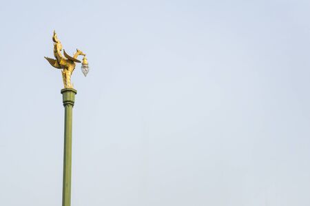 pole statue bird traditional thai skyの写真素材