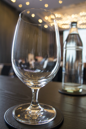 glass water reflection bottle thirst tableの写真素材