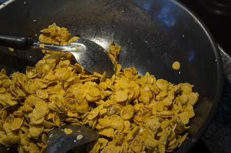 sweet breakfast full grains nutritients caramal nutsの写真素材