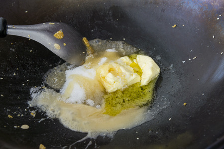 sweet breakfast full grains nutritients caramal nutsの写真素材
