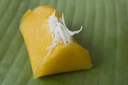 Sweet Thai banana coconut milk ingredientsの写真素材