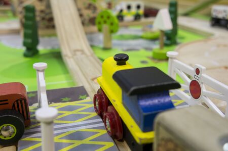 toy traffic train playground children child playの写真素材