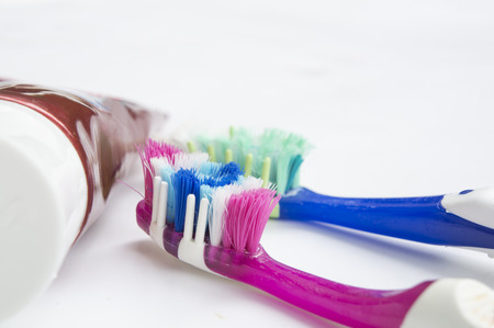 toothbrush paste hygiene health dental dentistの写真素材