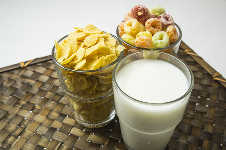 cereal cornflakes milk breakfast meal drink bowl
