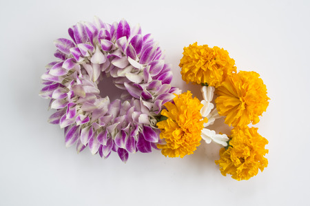 garland market flower floral buddhism natureの写真素材