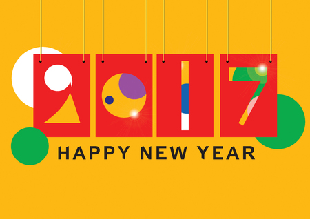 NewYear Season greeting 2017 illustratorの写真素材