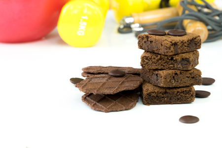 brownie weight exercise equipment unhealthy image の写真素材