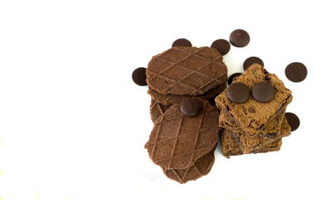 brownie sweet unhealthy biscuit chocolate dark の写真素材