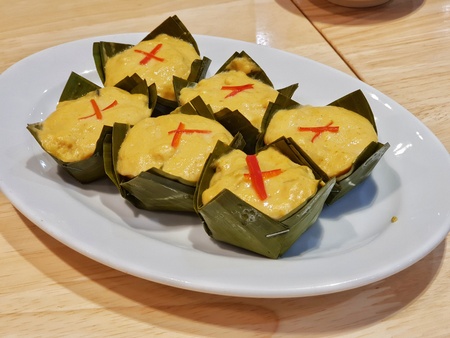 Thai steamed fish with curry paste