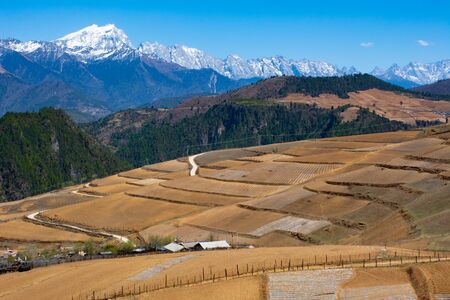 Agriculture Field in Highland Yunnan Chinaの写真素材