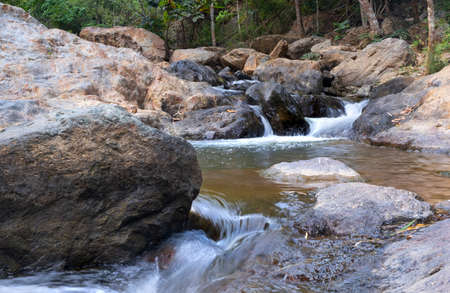 small waterfalls on a stream in the Forestの写真素材