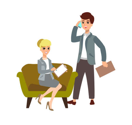 Animate character. Female personage constructor. Different woman postures. Vector personage.のイラスト素材