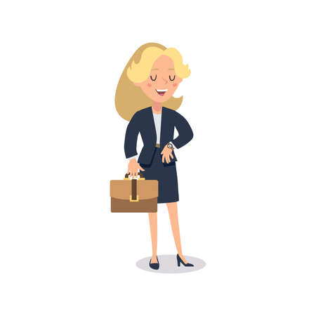 Businesswoman character. Animate character. Young lady personage constructor. Different woman postures. Vector set personage.usinesswoman working character design set.のイラスト素材