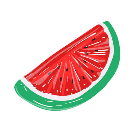 Bright inflatable ring on white background. Summer holidays. watermelon float mattress.のイラスト素材