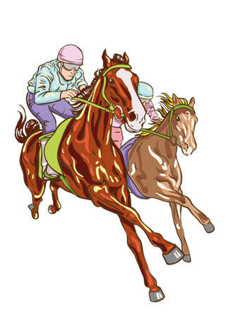 Horse racing competition. Vector illustration.のイラスト素材