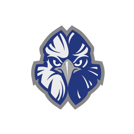 Mascot icon illustration of head of an American harpy eagle (Harpia harpyja), eagle head animal mascot - logotype concept - sporty vectorのイラスト素材