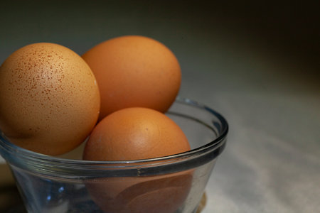 Fresh brown yard eggs photo.