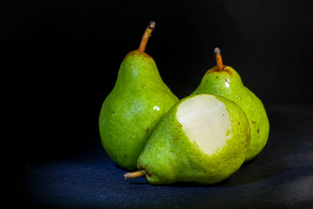 Fresh pears still life isolated.の写真素材