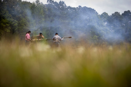 Civil war reenactment at Port Hudson in Louisiana.のeditorial素材
