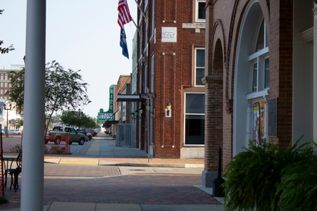 Southern main street town scene.の写真素材