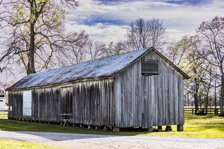 Wooden buildings in the country.の写真素材