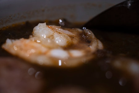 Macro of southern seafood gumbo.の写真素材